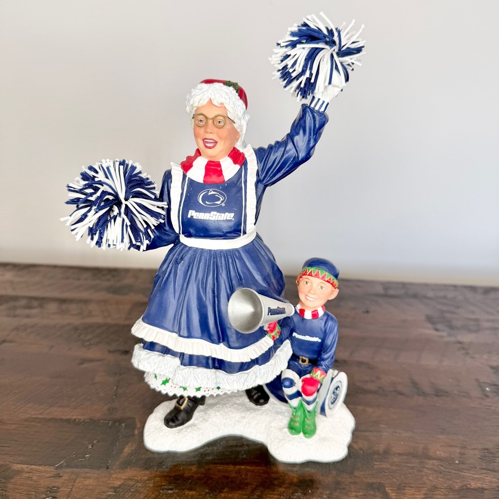 PSU Nittany Lions Penn State Mrs Claus & Elf Figurine Decor from Danbury Mint